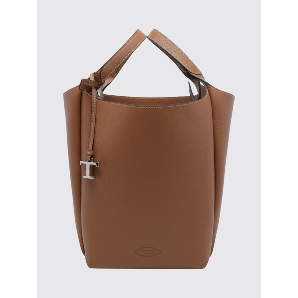 Tod's Women Hammered Leather Bucket Bag Tod's With Double Handle And Charm